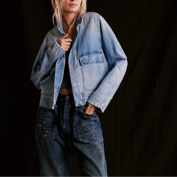 FREE PEOPLE Suzy Denim Jacket (size XL) - NWT - Picture 2 of 7